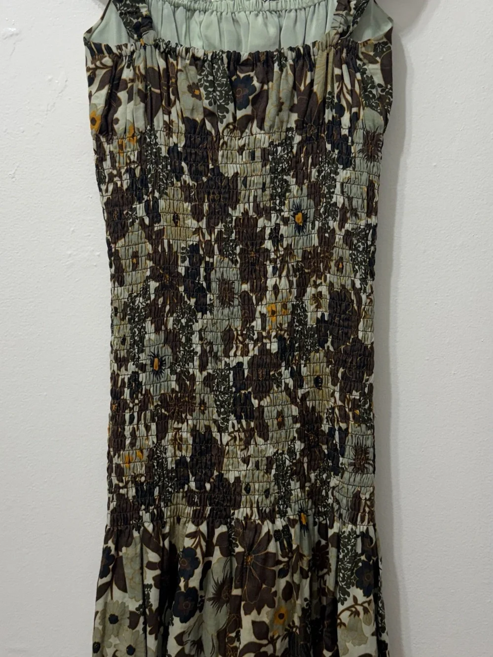 SIR. Constantie Linen Floral Ruched Maxi Dress